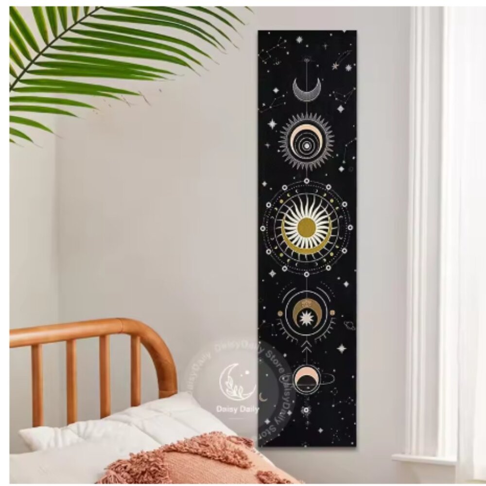Moon Phase Tapestry Wall Hanging Black White Constellation Wall Decor NEW